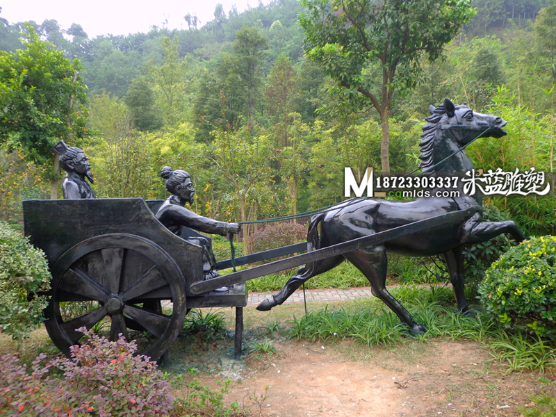 重慶玻璃鋼雕塑維修馬拉車